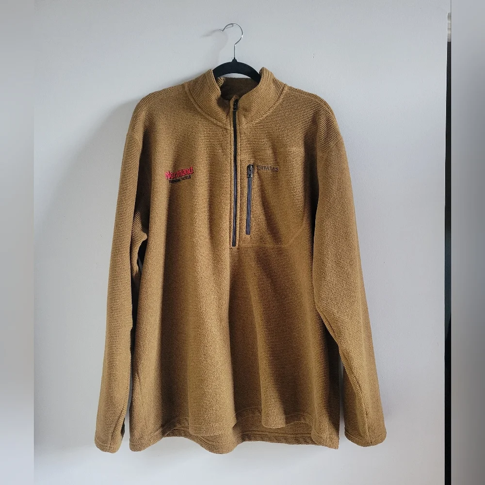 Simms x Northland Tackle Rivershed 1/4 Zip Fleece Camel/Tan Color Mens 2XL - Picture 1 of 10